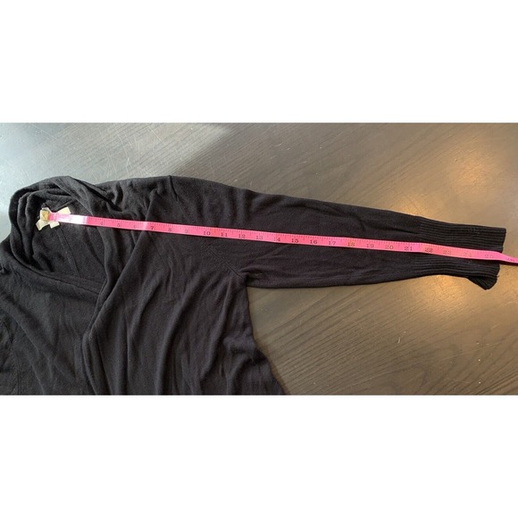 Joan Vass‎ Studio Cardigan Sweater Womens Medium Black Minimal Closet Staple - Picture 11 of 12